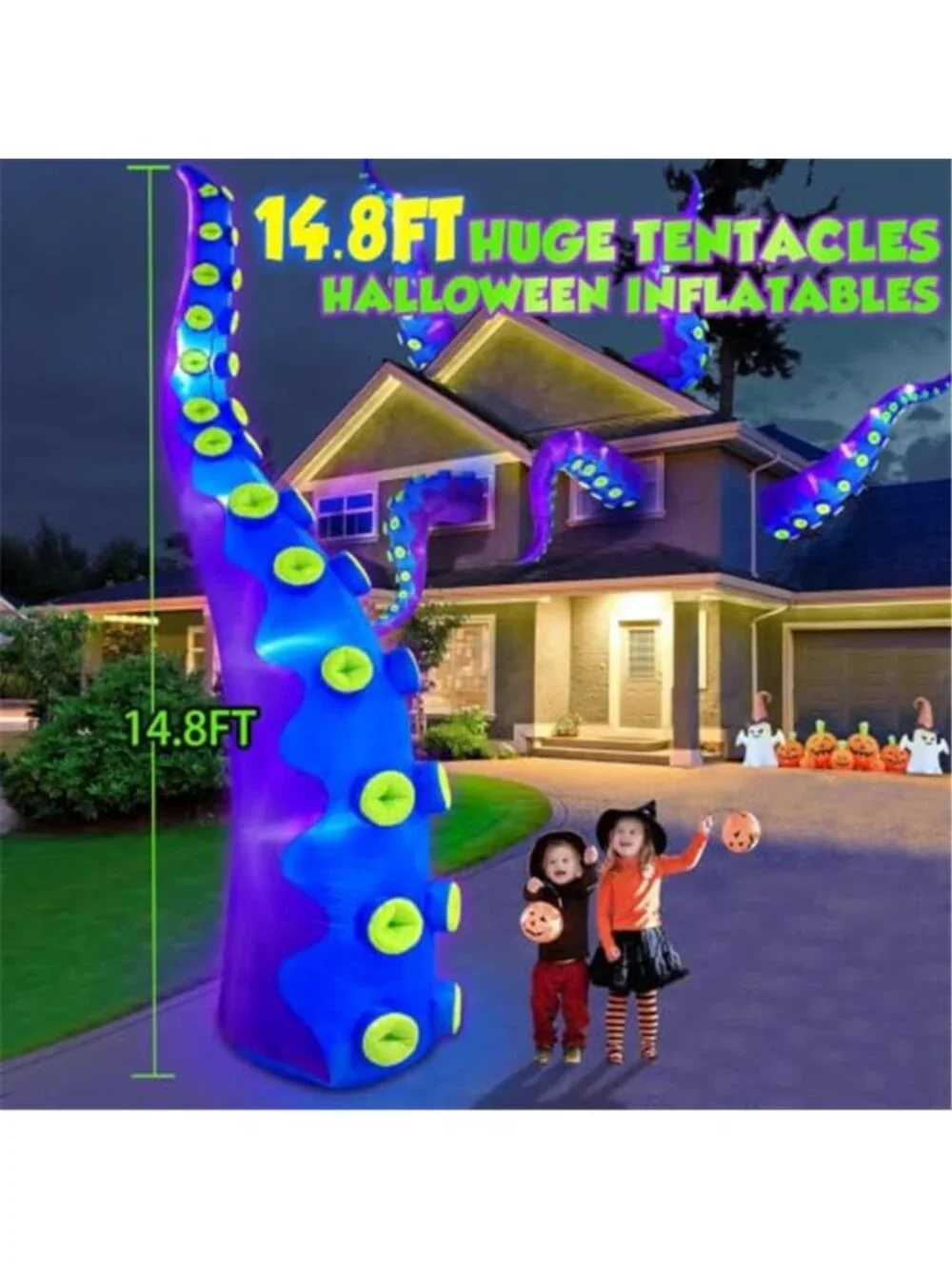 1PCS 14FT Giant Halloween Inflatables Octopus Tentacles, Huge Halloween